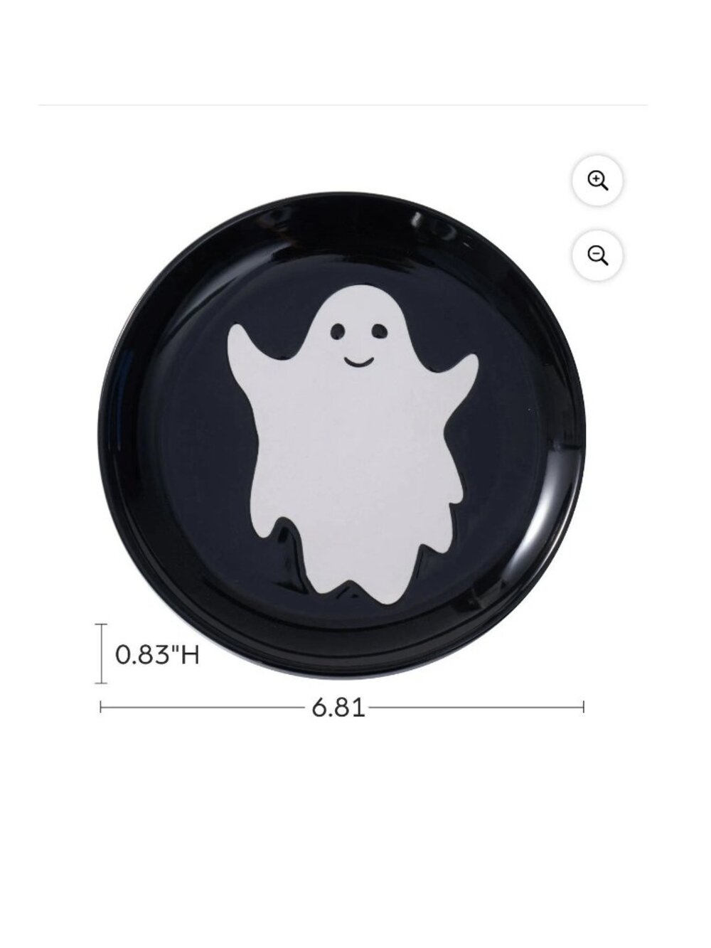 Halloween 4-Piece Stoneware Ghost Appetizer Plate Set - NEW NIB - Picture 3 of 3